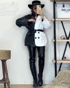 پالتو مدل کت چرم مزونی-93921