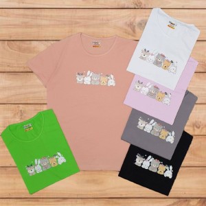 تیشرت نخ پنبه یقه گرد و آستین کوتاه