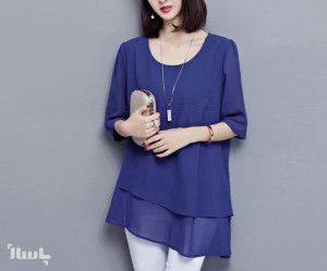 شومیز حریر،یقه گرد ساده